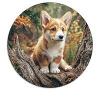 Chien Mignon Puzzle Rond 1000 Pièces Chien de Compagnie Enfants Encastrement Facile Qualité Premium Relaxation Activité Artistique Éduchative 1000pcs (67.5x67.5cm)