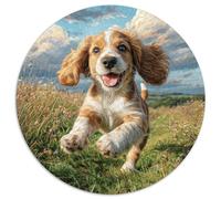 Chien Mignon Puzzle Rond De 1000 Pièces pour Chien de Compagnie Inspirations Voyage Célébrités Unique Décompression Progressive Réduction 1000pcs (67.5x67.5cm)