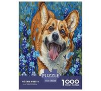 Chien Mignon Puzzles 1000 Pieces Cadeau Unique Jeu Éduchatif Challenge Toy À De Qualité Supérieure Peinture Art pour Adultes Et Enfants À Partir De 12 Ans 38x26cm/1000pcs