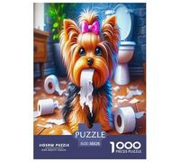 Chien Mignon Puzzles 1000 Pieces Cadeau Unique Jeu Éduchatif Défi Jouet À De Qualité Supérieure Peinture Art pour Adultes Enfants 38x26cm/1000pcs