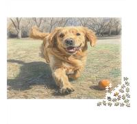 Chien Mignon Puzzles 1000 Pieces Cadeau Unique Yeux Rouges Feux Challenge Toy À De Qualité Supérieure Peinture Art pour Adultes Et Enfants À Partir De 14 Ans 1000pcs (75x50cm)