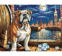 Chien Mignon Style Vintage 500 Pieces Casse-tête Expert Confirmé en Carton Épais Rigide Ménagerie radieuse et fantaisiste Très Difficile Niveau Expert Motif Complexe Cadeau Anniversaire Premium 500 P