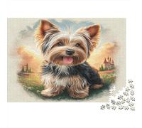 Chien Mignon, Terrier en Carton 100% recyclé, dans Un Paysage pittoresque. Puzzle de 1000 pièces pour Adultes et Enfants, 38 x 26 cm. Un Vrai Casse-tête !