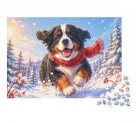 Chien Neige Écharpe 1000 Pièces Mini Puzzle pour Adolescents Relaxant | 70x50cm Papier Décor Maison Coupe Précise Jeu Intellectuel Détente