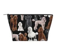 Chien Noir avec des caniches, Trousse de Toilette Trousse de Maquillage Sac à cosmétiques Trousse de Toilette de Voyage Portable