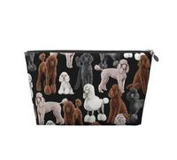 Chien Noir avec des caniches, Trousse de Toilette Trousse de Maquillage Sac à cosmétiques Trousse de Toilette de Voyage Portable