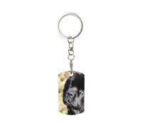 Chien noir de Terre-Neuve, Porte-clés rectangulaire en métal, Porte-clés en métal Porte-clés Porte-clés Organisateur de porte-anneau 1 pièce
