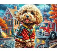 Chien Nounours Mignon Automne 300 Pièces Puzzle Créatif en Carton Anti-Déchirure Ménagerie radieuse et fantaisiste Difficulté Moyenne Activité Manuelle Loisir Créatif Cadeau Fête des Mères Premium 30