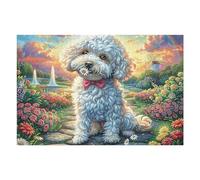 Chien Nounours Mignon mer de Fleurs 1000 Pièces Puzzle Adolescent en Carton Rigide Difficulté Moyenne Activité ÉduChative Voyage Déplacement Cadeau Anniversaire Petit Prix 1000 PCS/75x50cm