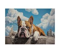 Chien Nuage Ruines 1000 Pièces Mini Puzzle pour Adolescents Relaxant | 52x38cm Papier Salon Décoration Surface Lisse Jeu Intellectuel