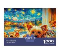 Chien Nuit étoilée Puzzle 1000 Pièces Très Bonne Qualité Senior Chiot Nounours Cadeau Fin D'année Activité Solo Impression Nette Carton Résistant 70x50cm/1000pcs