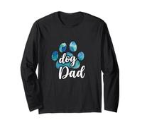 Chien papa imprimé patte chiot amour fête des pères tie dye bestie bestie Manche Longue