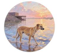 Chien Pariah Indien 1000 Pièce Jigsaw Puzzles Jeux Éducatifs Créatif Chien de Compagnie Puzzles Ronds Belle Décoration Puzzle pour Cadeaux De Voyage, Présent 1000pcs (67.5x67.5cm)