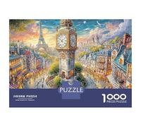 Chien Parisien Puzzle 1000 Pièces Bulldog pour Adultes Carton 100% Recyclé Puzzles Heureux Décoration Magnifique Activité Amusante à la Maison 38x26cm/1000pcs