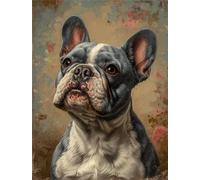 Chien Peinture Diamant Adulte, 5D Bouledogue Diamond Painting Enfant Bricolage Broderie Diamant Painting Complet Accessoires, Cristal Painting Diamant Strass Point de Croix, Murale Décor 30x40cm