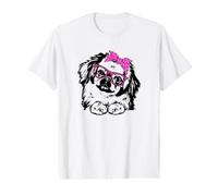 Chien pékinois avec Lunettes Bandana T-Shirt Graphique avec Valeur