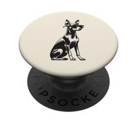 Chien Pinscher Miniature Amusant avec Lunettes de Soleil PopSockets PopGrip Adhésif