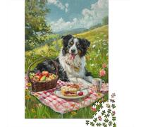 Chien Pique-Nique 1000 Pièces Mini Puzzle pour Adultes