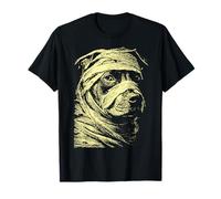 Chien Pit Bull avec Costume Effrayant de Momie Halloween T-Shirt