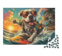 Chien Planche Soleil Couchant 1000 Pièces Mini Puzzle pour Adultes Idée | 52x38cm Carton Amateurs De Puzzles Lien Familial Puzzle De Jeu Cadeau D'anniversaire Décoration Maison