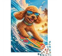 Chien Planche Soleil Couchant 1000 Pièces Mini Puzzle pour Adultes Idée | 70x50cm Carton Amateurs De Puzzles Relaxation Mentale Puzzle Intellectuel Cadeau D'anniversaire Décor De Bureau