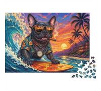 Chien Planche Soleil Couchant 1000 Pièces Mini Puzzle pour Adultes Idée | 70x50cm Carton Amateurs De Puzzles Relaxation Mentale Puzzle Artisanal Cadeau Anniversaire Décoration Maison