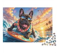 Chien Planche Soleil Couchant 1000pcs Mini Puzzle pour Famille Difficile | 70x50cm Carton Décor Salon Structure Durable Cadeau Anniversaire Soulagement Du Stress