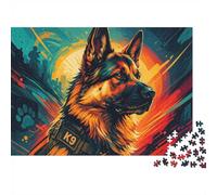 Chien Police Soleil 1000 Pièces Mini Puzzle pour Adolescents Relaxant | 38x26cm Carton Décor De Bureau Découpe Précise Cadeau D'anniversaire Activité De Groupe