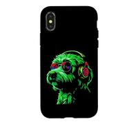 Chien Portant des écouteurs et des Lunettes de Soleil EDM Rave Design Coque pour iPhone X/XS