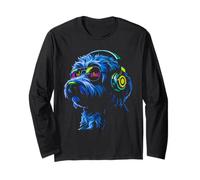 Chien Portant des écouteurs et des Lunettes de Soleil EDM Rave Design Manche Longue