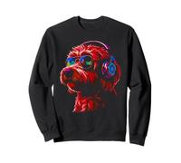 Chien Portant des écouteurs et des Lunettes de Soleil EDM Rave Design Sweatshirt