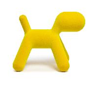 MAGIS chaise pour enfants chien abstrait PUPPY SMALL VELVET (Jaune - Polyéthylène effet velours)