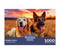 Chien Puzzle 1000 Pièces Adorable Animal de Compagnie - Cadeau Original, Relaxation Mentale, Poster Décoratif, Pièces Épaisses & Solides, 38x26cm/1000pcs