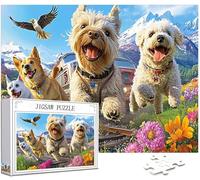 Chien Puzzle 1000 Pièces Adultes, Grand Bois Puzzle Aigle Motif Désign 75x50cm Jigsaw Bricolage Artisanat 14 Ans Activité Familiale avec Emballage Cadeau pour Decoration Murale Maison Chambre,Model131