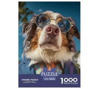 Chien Puzzle 1000 pièces Animal Mignon Adorable Chiot - Cadeau Créatif Et Relaxant, Puzzle pour Adultes, Poster Mural Et Emballage Premium Inclus, 38x26cm/1000pcs