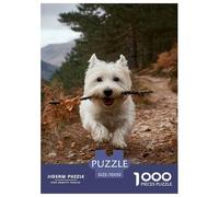 Chien Puzzle 1000 Pièces Animal Mignon Adorable Chiot - Challenge Zen, Carte Géographique À Assembler, Poster Inclus, Cadeau Éducatif, 70x50cm/1000pcs