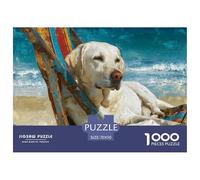 Chien Puzzle 1000 pièces Animal Mignon Adorable Chiot - Défi Créatif pour Adultes Et Ados, Poster Mural Inclus, Carton Premium Et Boîte Cadeau, 70x50cm/1000pcs