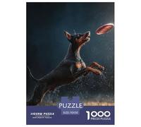 Chien Puzzle 1000 Pièces Animal Mignon Adorable Chiot - Puzzle Cozy Soir D’Hiver, Carton Premium, Challenge en Duo, Poster pour Déco, 70x50cm/1000pcs