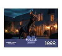 Chien Puzzle 1000 Pièces Animal Mignon Adorable Chiot - Puzzle Cozy Soir D’Hiver, Carton Premium, Challenge en Duo, Poster pour Déco, 70x50cm/1000pcs