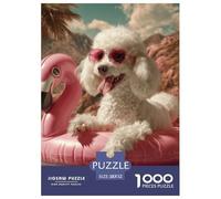 Chien Puzzle 1000 Pièces Animal Mignon Adorable Chiot - Puzzle Cozy Soir D’Hiver, Carton Premium, Challenge en Duo, Poster pour Déco, 52x38cm/1000pcs