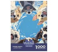 Chien Puzzle 1000 Pièces Animal Mignon - Puzzle Cozy Soir D’Hiver, Carton Premium, Challenge en Duo, Poster pour Déco, 70x50cm/1000pcs