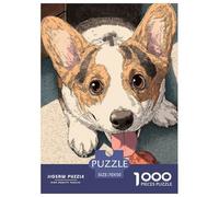 Chien Puzzle 1000 Pièces Animal Mignon - Puzzle Cozy Soir D’Hiver, Carton Premium, Challenge en Duo, Poster pour Déco, 70x50cm/1000pcs