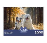 Chien Puzzle 1000 Pièces Animal Mignon - Puzzle Cozy Soir D’Hiver, Carton Premium, Challenge en Duo, Poster pour Déco, 38x26cm/1000pcs