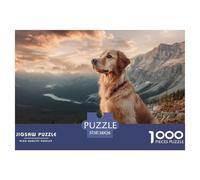Chien Puzzle 1000 Pièces Animal Mignon - Puzzle Cozy Soir D’Hiver, Carton Premium, Challenge en Duo, Poster pour Déco, 38x26cm/1000pcs