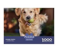 Chien Puzzle 1000 Pièces Animal Mignon - Puzzle Cozy Soir D’Hiver, Carton Premium, Challenge en Duo, Poster pour Déco, 70x50cm/1000pcs
