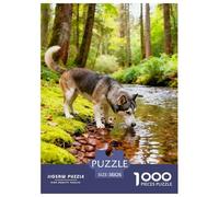 Chien Puzzle 1000 Pièces Animal Mignon - Puzzle Cozy Soir D’Hiver, Carton Premium, Challenge en Duo, Poster pour Déco, 38x26cm/1000pcs