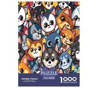 Chien Puzzle 1000 Pieces Cadeau Unique Jeu Éduchatif Challenge Toy À De Qualité Supérieure Peinture Art pour Adultes Et Enfants 38x26cm/1000pcs