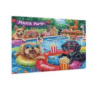 Chien Puzzle 300 Pièces Adultes Puzzle Faire La Fête Motif Design avec Emballage Cadeau pour Cadeau Femme,Activité Familiale Stimulante Débutants pour Decoration Chambre Murale Maison 40 x 28 cm -398Y