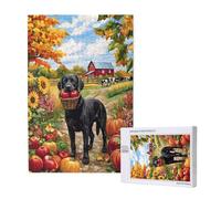 Chien Puzzle Jour De Thanksgiving 1500 Pièces Adultes,DIY Puzzles Art avec Boîte d'emballage et Photos de Référence,Relaxation/Soulagement du Stress/Jeux Amusants,Creatif Cadeau pour Femme M-1145
