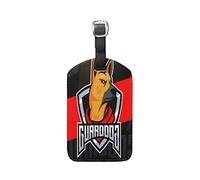 Chien Rayé Roi Noir Rouge Etiquettes à Bagages de Valises Etiquette Nom Adresse ID en Cuir Tags pour Le Voyage(2pcs)